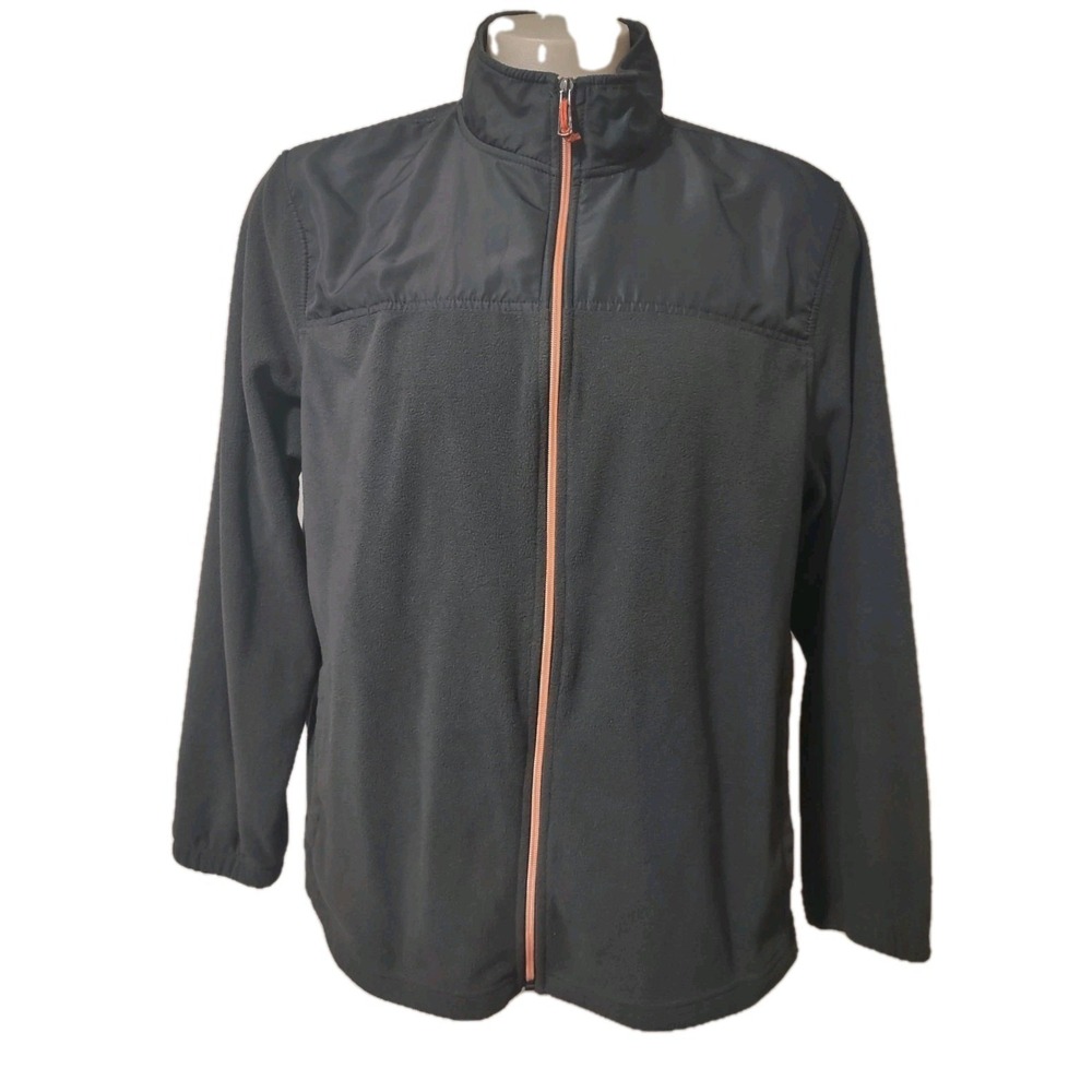 Starter Fleece Jacket Men's XL Size (46-48) Charcoal Pockets Mock Neck Full Zip